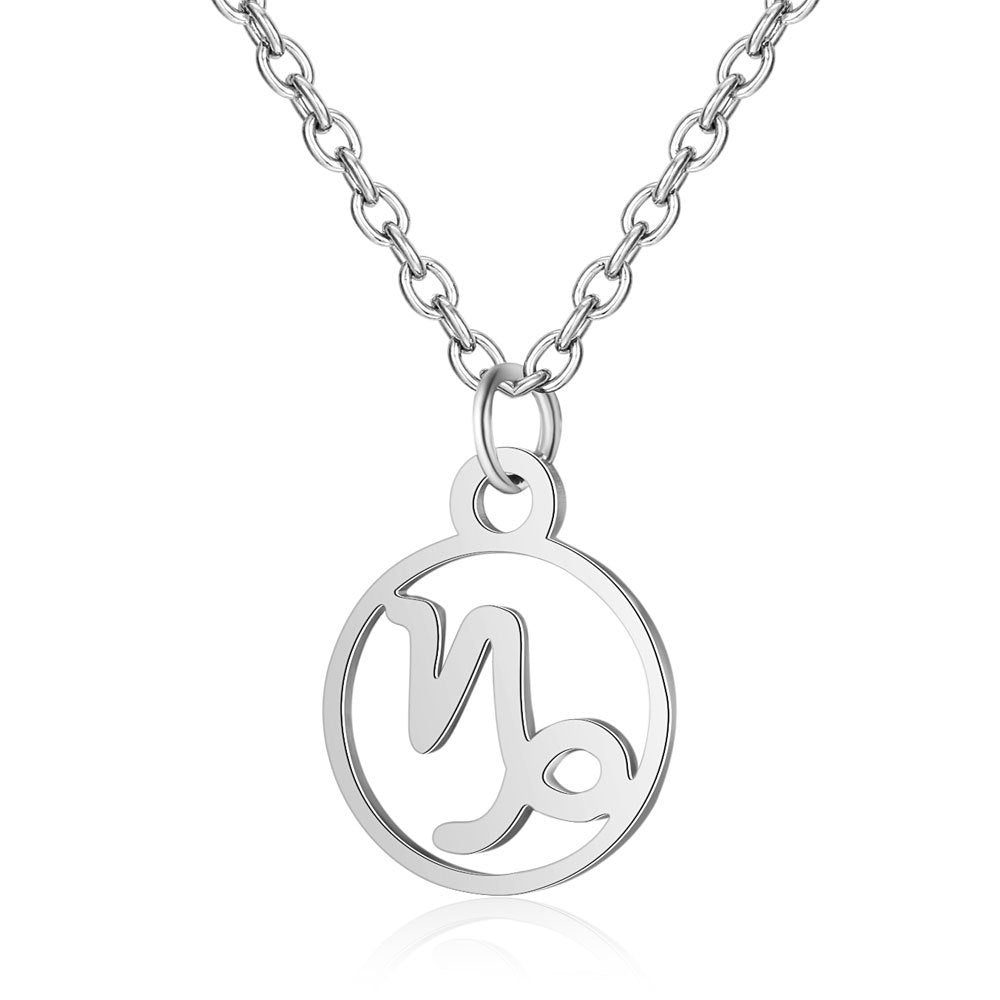 Wholesale Zodiac Pendant Titanium Steel Necklace